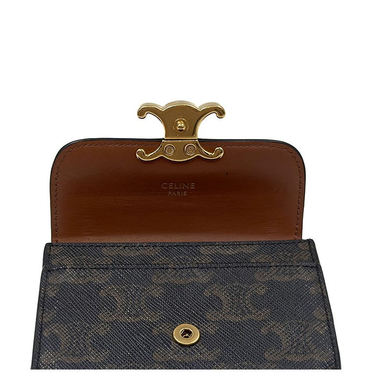 Celine Triomphe flap card wallet