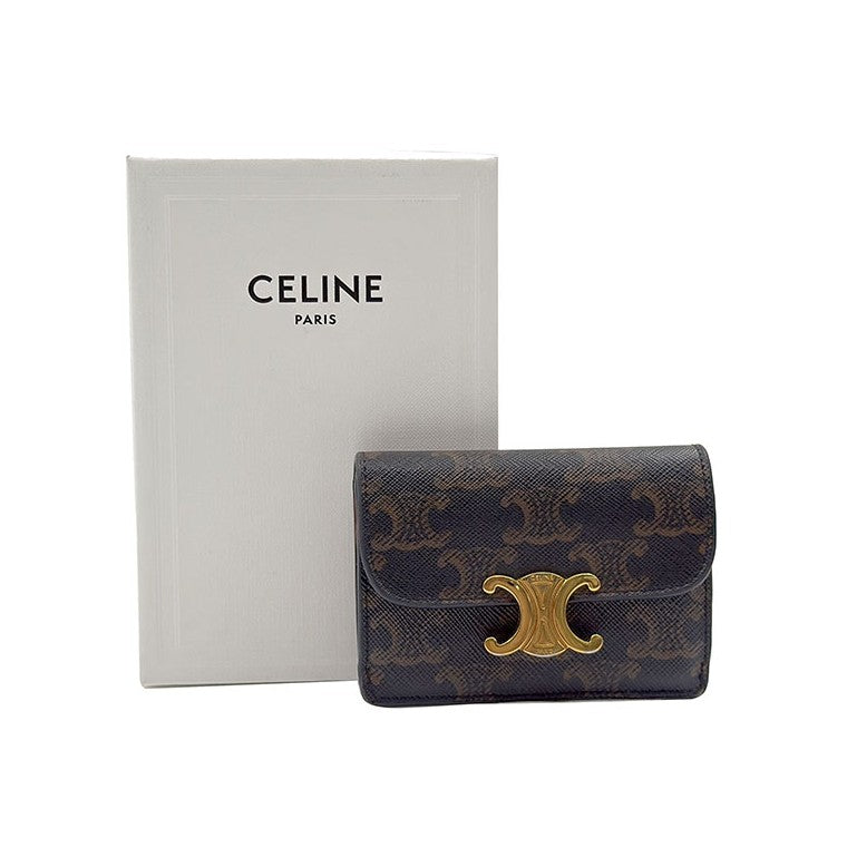 Celine Triomphe flap card wallet