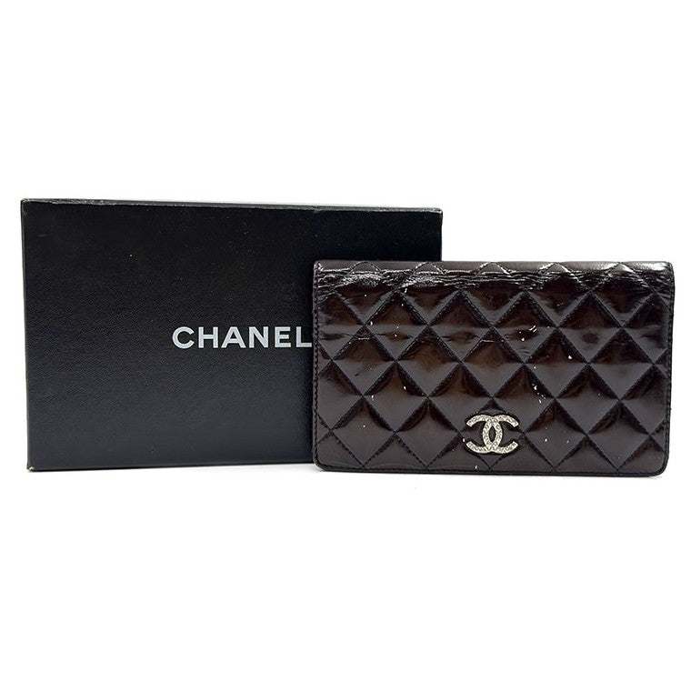 Chanel patent long wallet