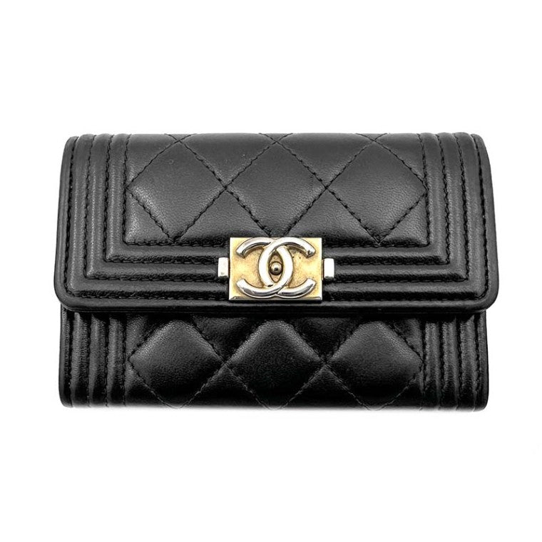 Chanel Lambskin Boy Card Holder
