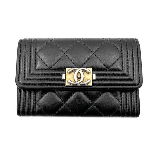 Chanel Lambskin Boy Card Holder