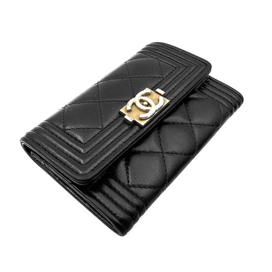 Chanel Lambskin Boy Card Holder