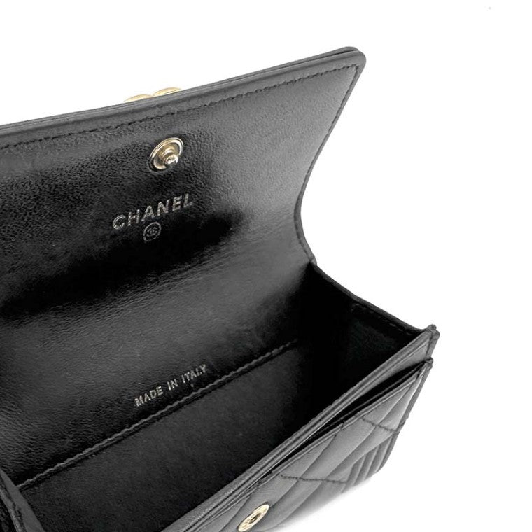 Chanel Lambskin Boy Card Holder