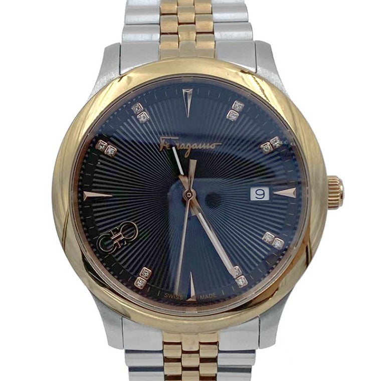Ferragamo Gancini Diamond Two-Tone Watch