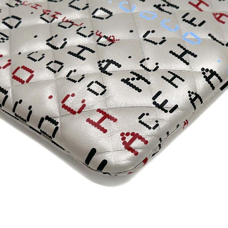Chanel Typography Lambskin Clutch