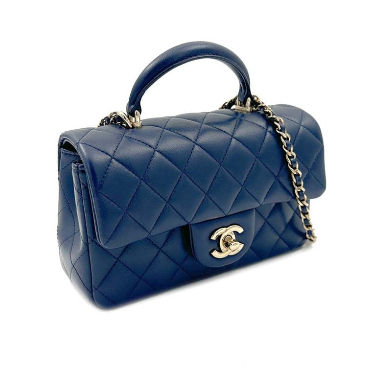 Chanel Calfskin New Mini Top Handle Crossbody Bag