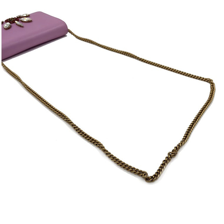 Gucci Marmont Crystal Leather Chain Crossbody Bag (499782)