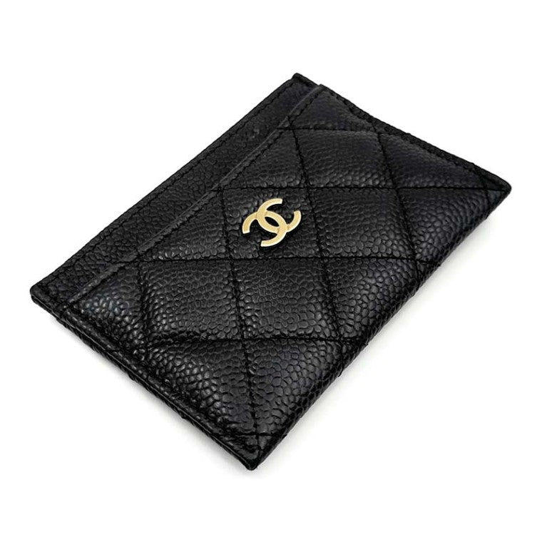 Chanel caviar card wallet