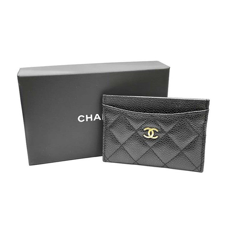 Chanel caviar card wallet