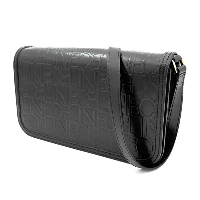 Celine black leather shoulder bag