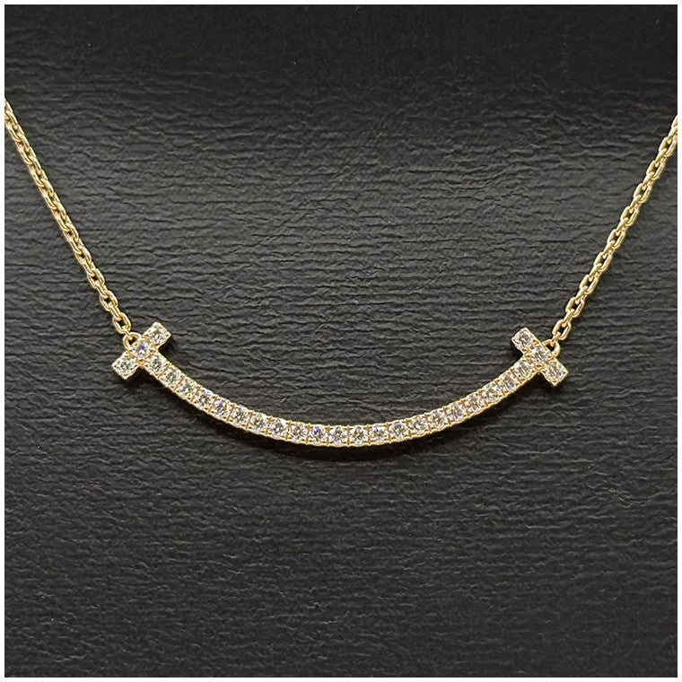 Tiffany T Smile Diamond Necklace Medium