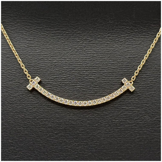 Tiffany T Smile Diamond Necklace Medium