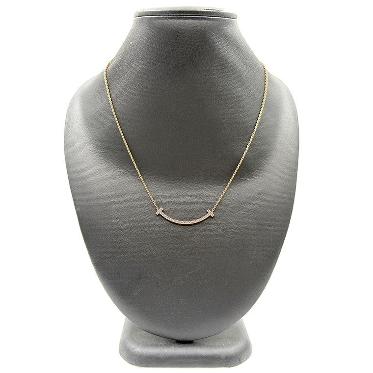 Tiffany T Smile Diamond Necklace Medium