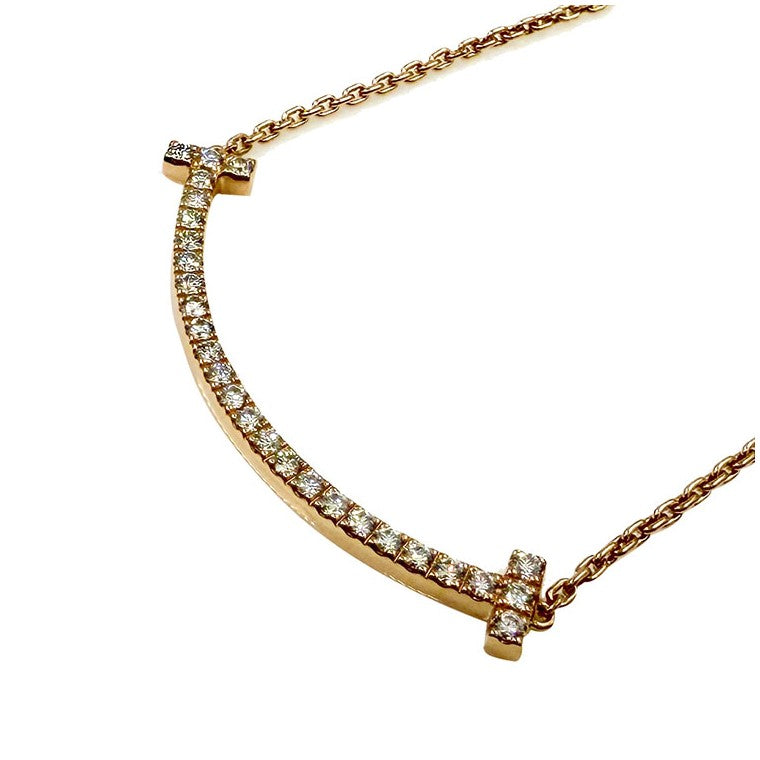 Tiffany T Smile Diamond Necklace Medium