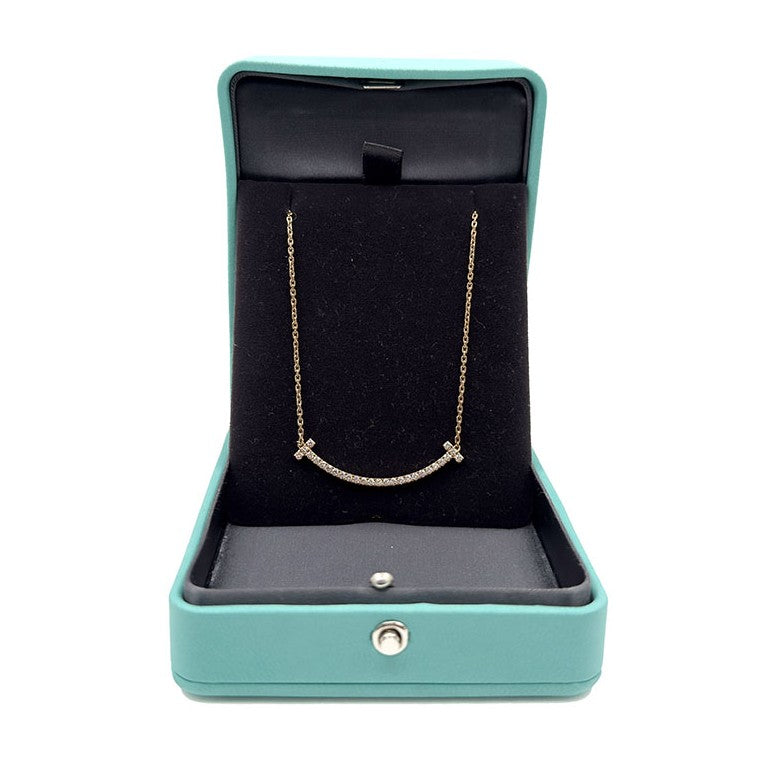 Tiffany T Smile Diamond Necklace Medium