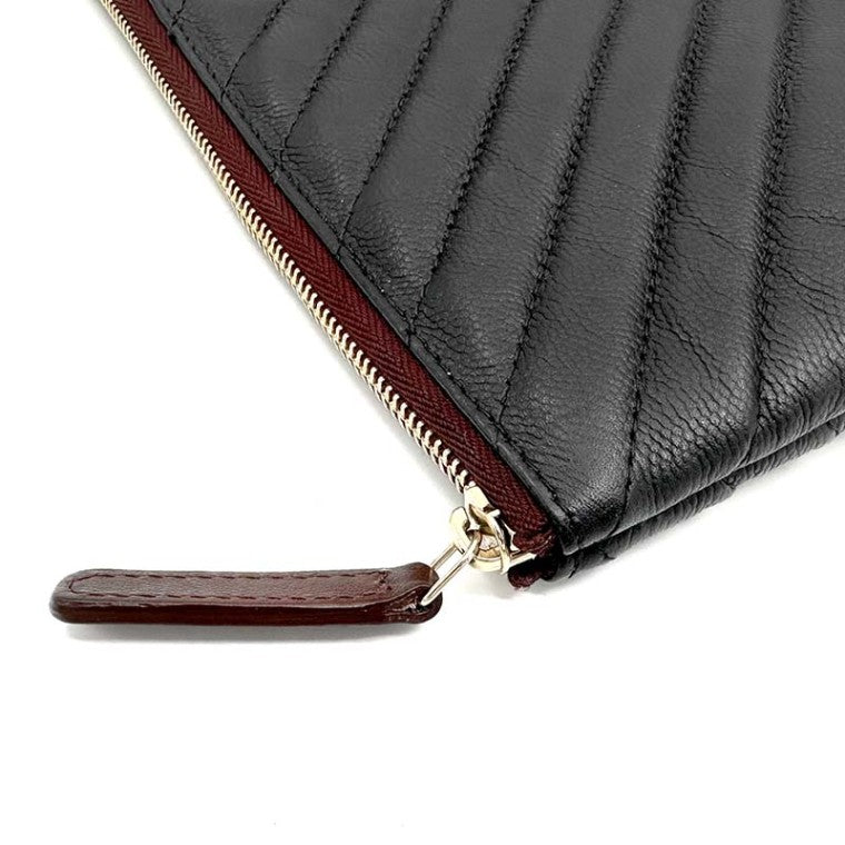 Chanel Caviar Chevron Clutch New Medium