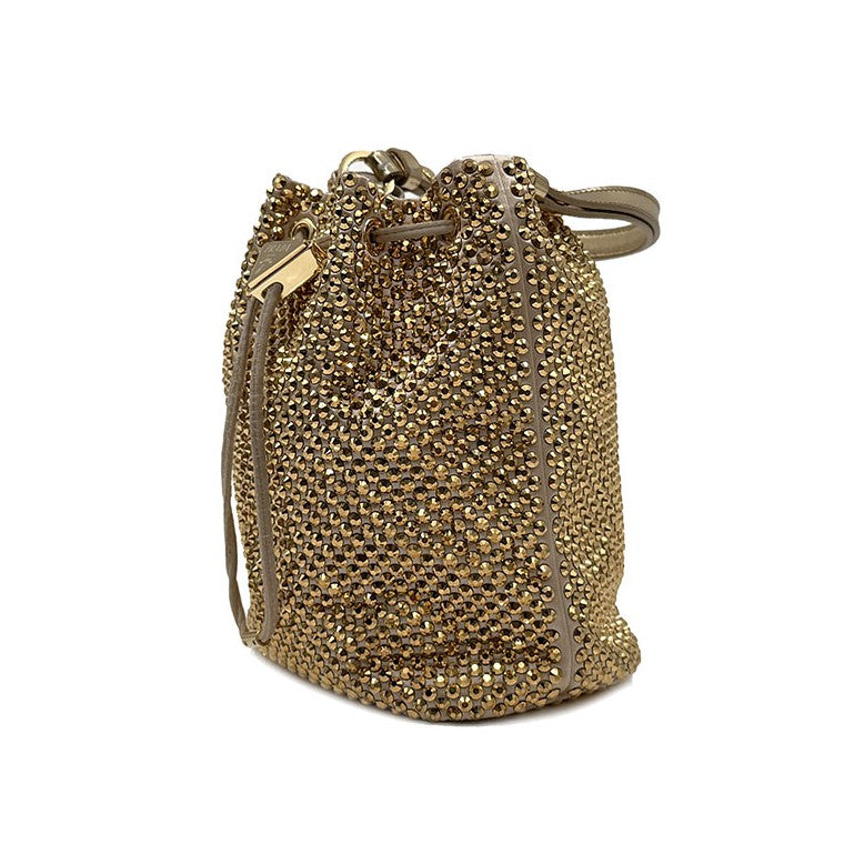 Prada Crystal Satin Bucket Bag (1BE067)