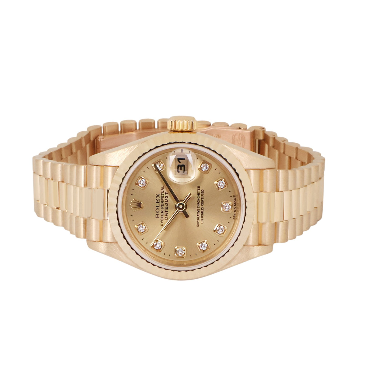 Rolex 69178 Dayjust Automatic Gold Diamond Watch