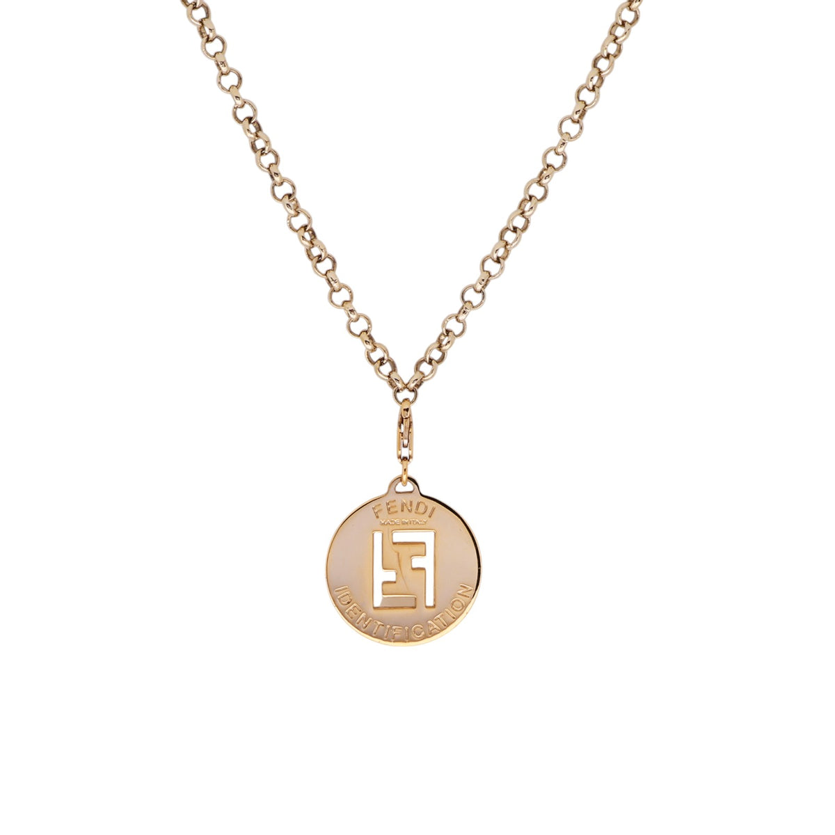 Fendi round pendant chain necklace