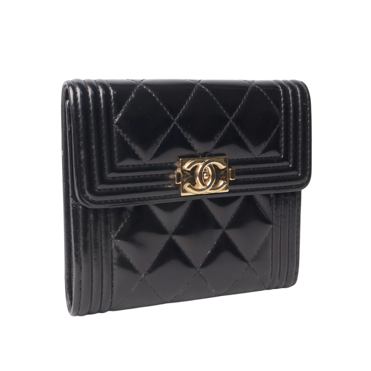 Chanel A80734 Patent Boy Wallet
