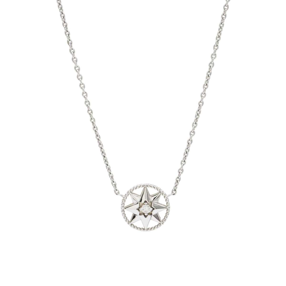 Dior JRDV95023 White Gold Rose de Vent Necklace
