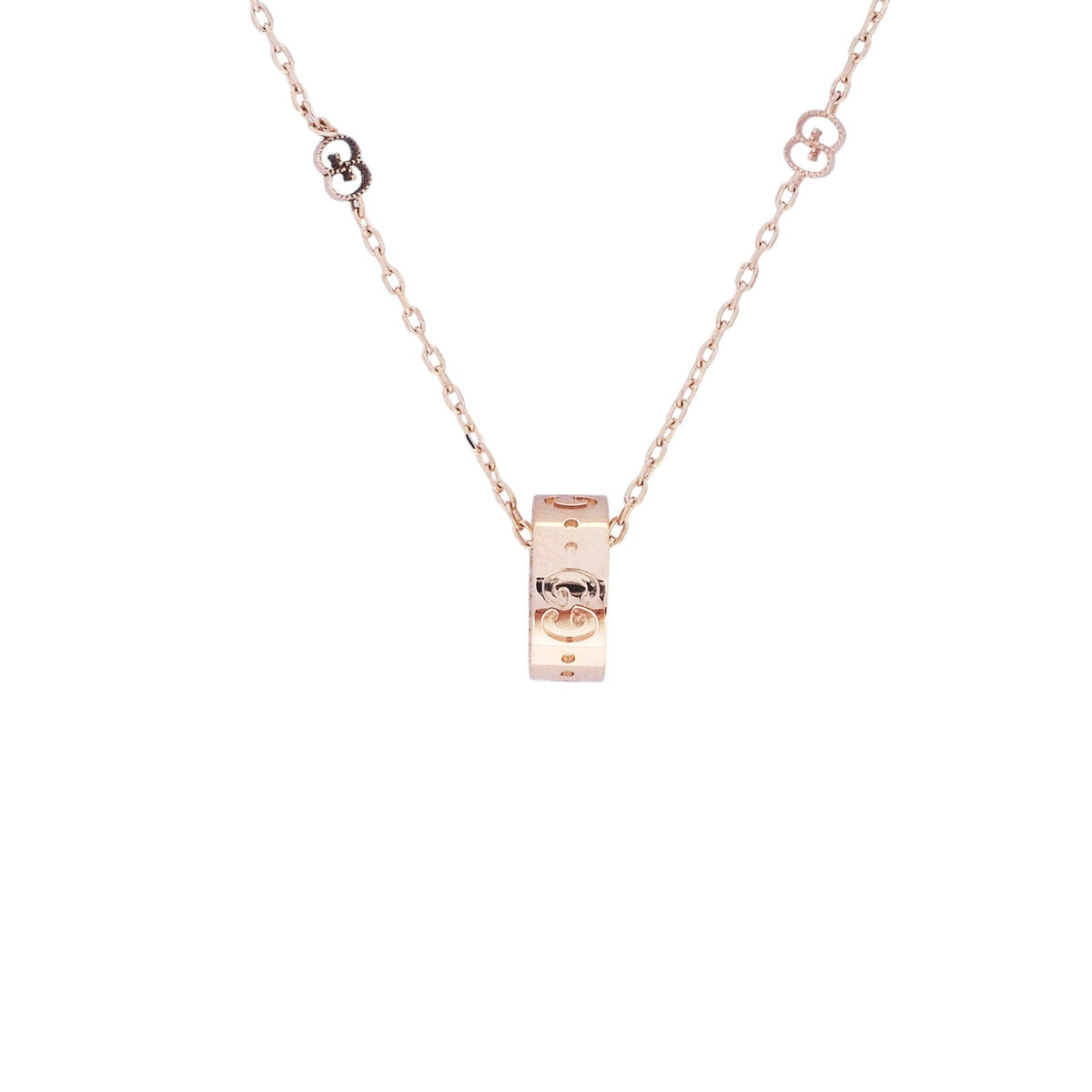 Gucci 729373 Rose Gold Icon Heart Necklace